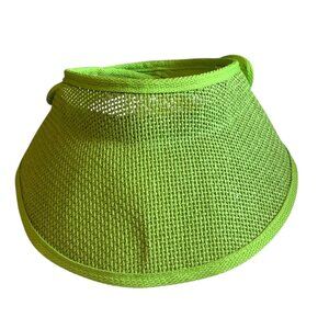 Olé America Green Woven Sun Visor Hat 100% Natural Fiber Hook Loop Close Travel